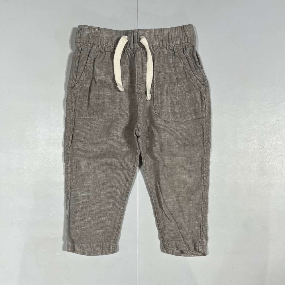 Baby Gap Linen Cotton Blend Pull On Pants Tan 12-18 Months Neutral Minimalist